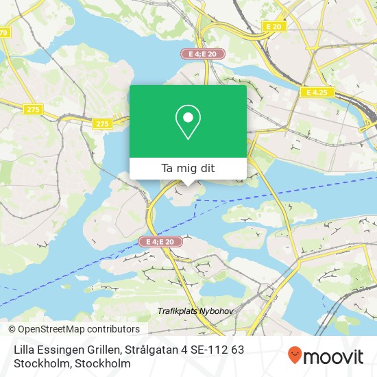 Lilla Essingen Grillen, Strålgatan 4 SE-112 63 Stockholm karta