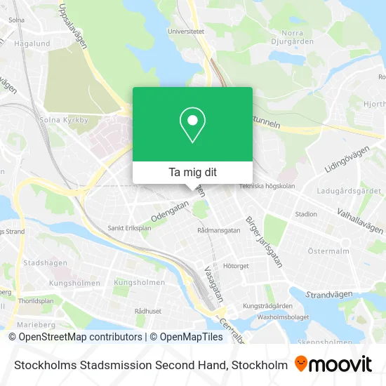 Stockholms Stadsmission Second Hand karta