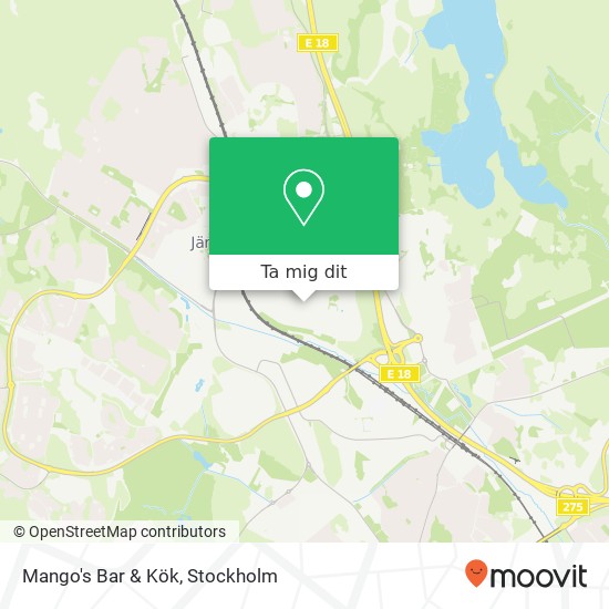 Mango's Bar & Kök, Dackevägen 39 SE-177 34 Jakobsberg karta