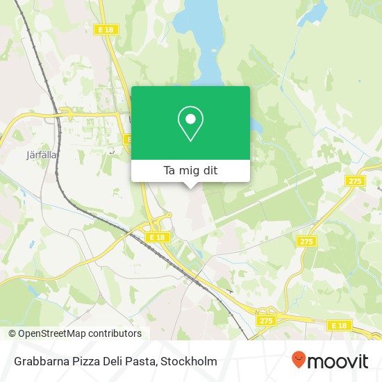 Grabbarna Pizza Deli Pasta, Korpralsvägen 53 SE-177 43 Jakobsberg karta