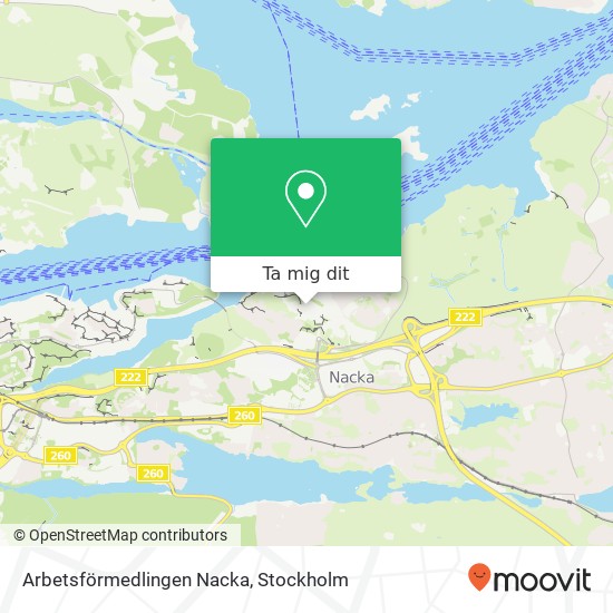 Arbetsförmedlingen Nacka karta