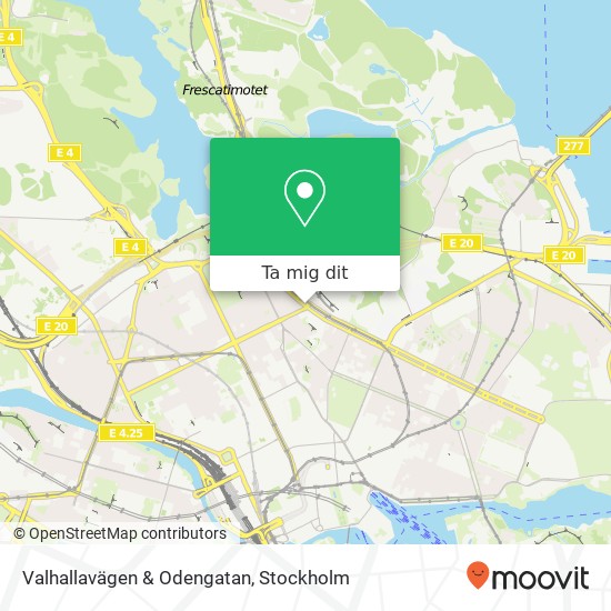 Valhallavägen & Odengatan karta