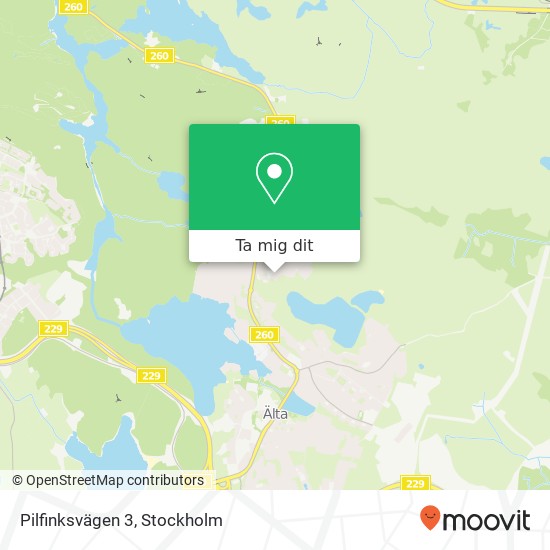 Pilfinksvägen 3 karta