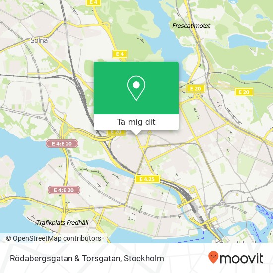 Rödabergsgatan & Torsgatan karta