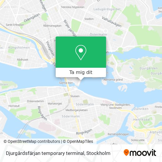 Djurgårdsfärjan temporary terminal karta