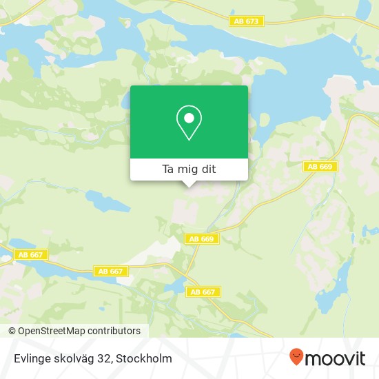 Evlinge skolväg 32 karta