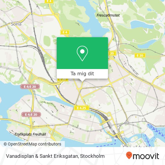 Vanadisplan & Sankt Eriksgatan karta