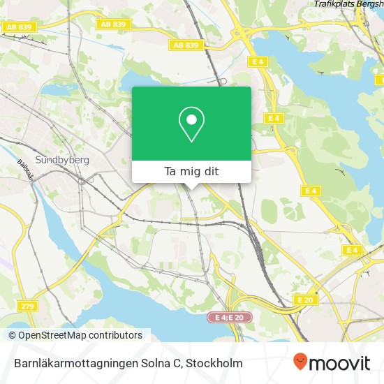 Barnläkarmottagningen Solna C karta