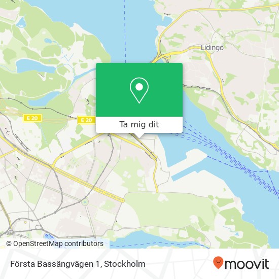 Första Bassängvägen 1 karta