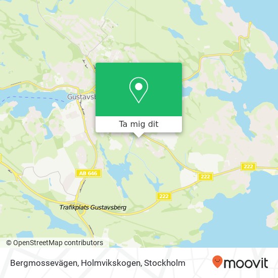 Bergmossevägen, Holmvikskogen karta