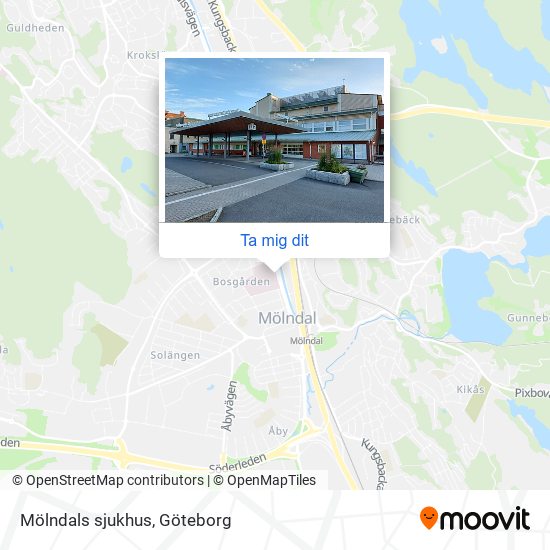Vägbeskrivningar till Mölndals sjukhus med Buss, Spårväg eller Tåg?