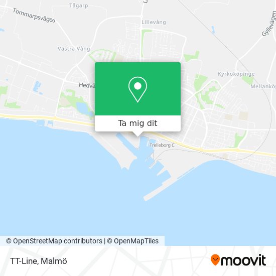 Vägbeskrivningar till TT-Line i Trelleborg med Buss eller Tåg?