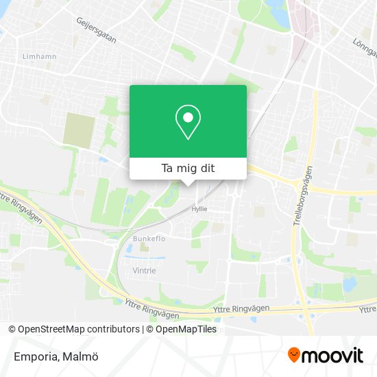 Vägbeskrivningar till Emporia i Malmö med Buss eller Tåg?