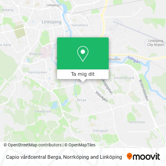 Vägbeskrivningar till Capio vårdcentral Berga i Linköping med Buss