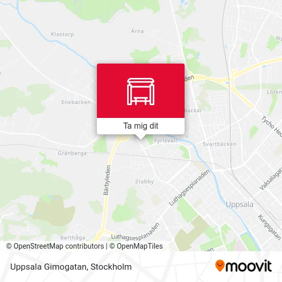 Uppsala Gimogatan karta