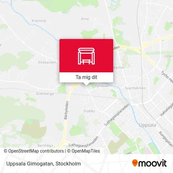 Uppsala Gimogatan karta