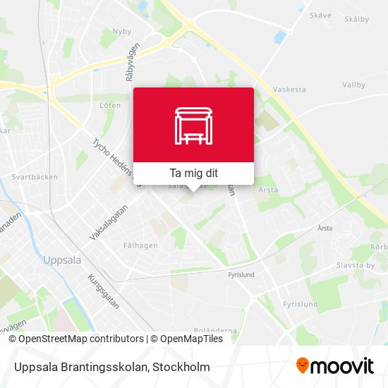 Uppsala Brantingsskolan karta