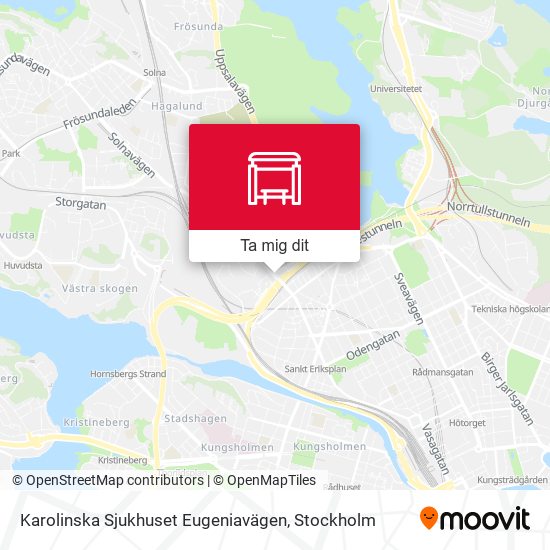 Karolinska Sjukhuset Eugeniavägen karta