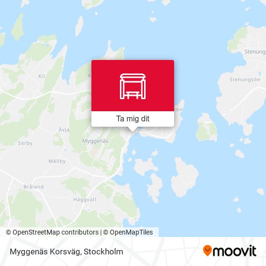 Myggenäs Korsväg karta