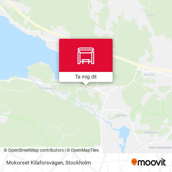 Mokorset Kilaforsvägen karta