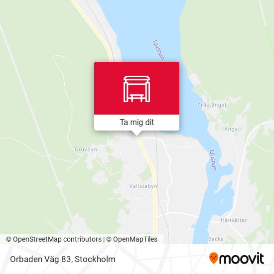 Orbaden Väg 83 karta
