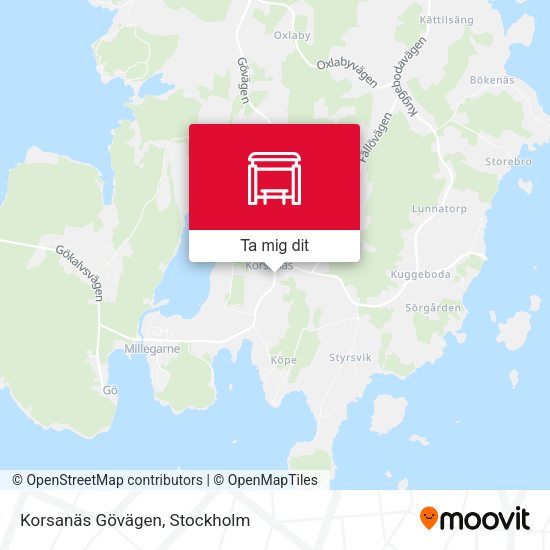 Korsanäs Gövägen karta