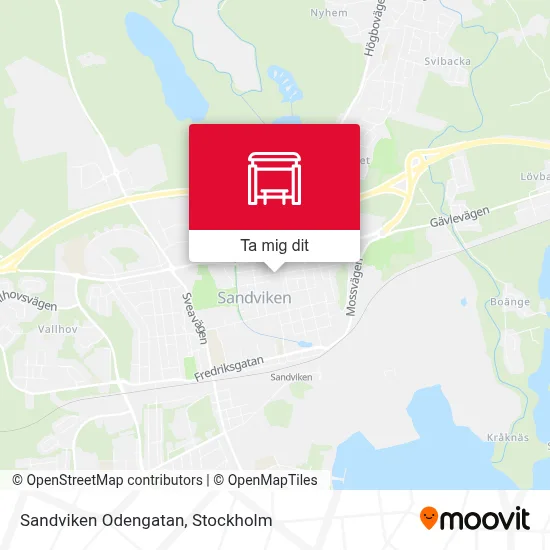Sandviken Odengatan karta