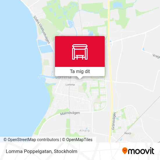 Lomma Poppelgatan karta