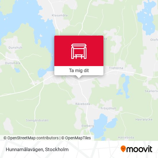 Hunnamålavägen karta