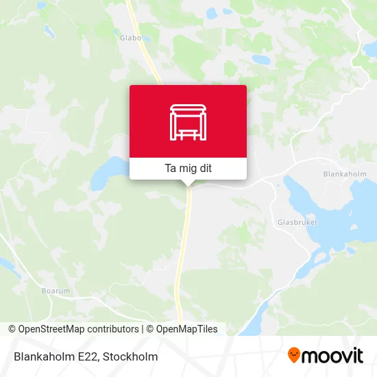 Blankaholm E22 karta
