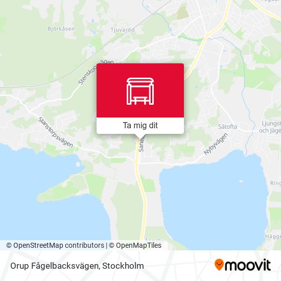 Orup Fågelbacksvägen karta