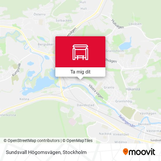 Sundsvall Högomsvägen karta