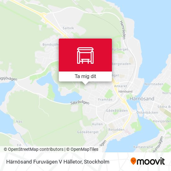 Härnösand Furuvägen V Hälletor karta