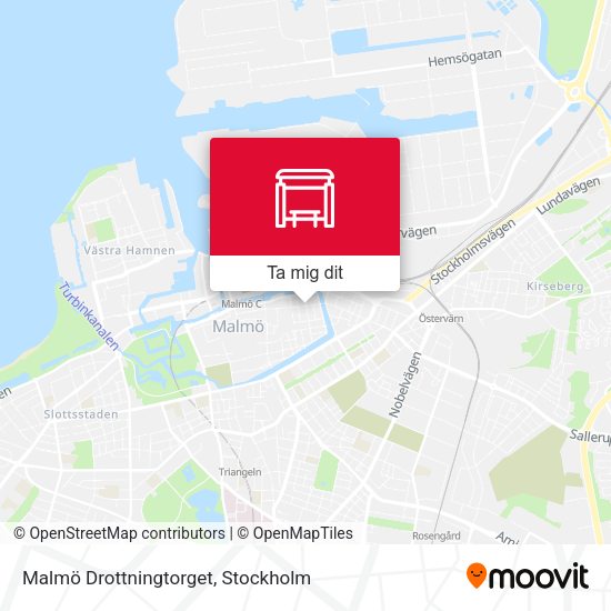Malmö Drottningtorget karta