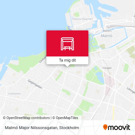Malmö Major Nilssonsgatan karta