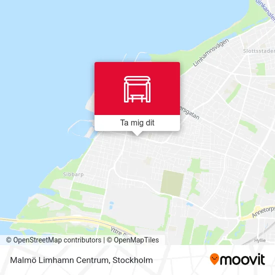 Malmö Limhamn Centrum karta