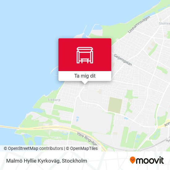 Malmö Hyllie Kyrkoväg karta