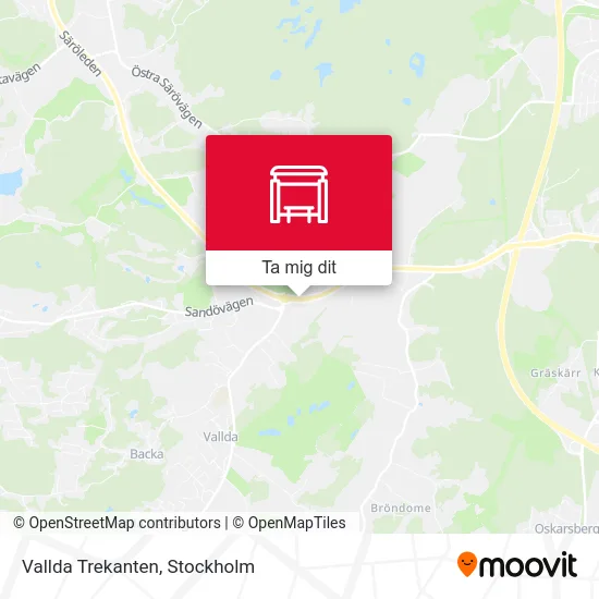 Vallda Trekanten karta