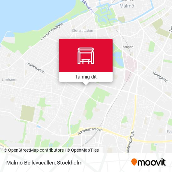 Malmö Bellevueallén karta