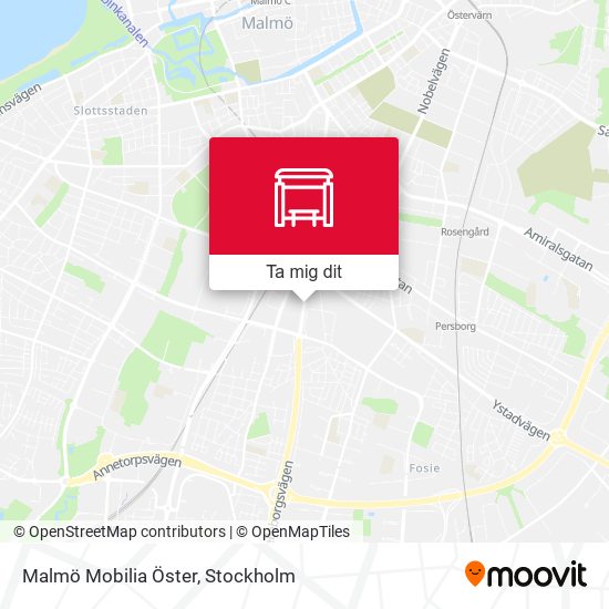 Malmö Mobilia Öster karta