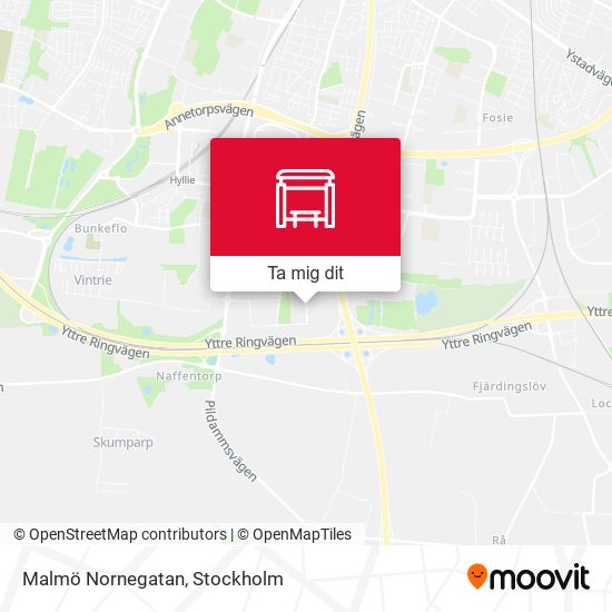 Malmö Nornegatan karta