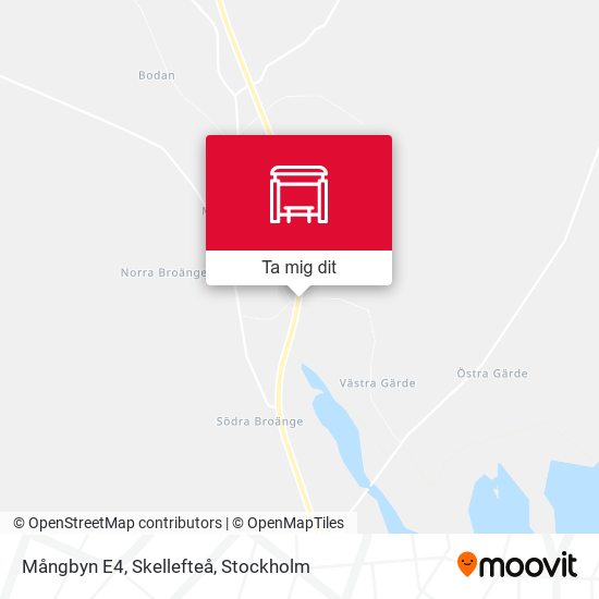 Mångbyn E4, Skellefteå karta