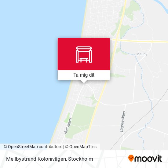 Mellbystrand Kolonivägen karta