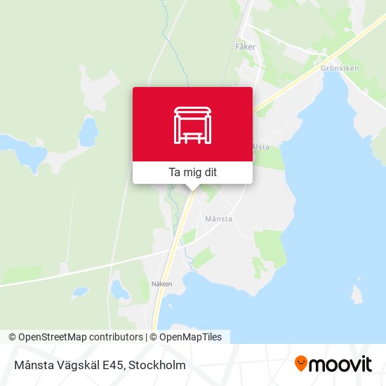 Månsta Vägskäl E45 karta