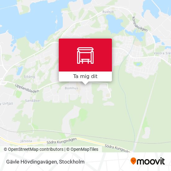Gävle Hövdingavägen karta