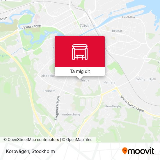 Korpvägen karta