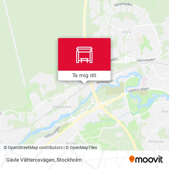 Gävle Vätterosvägen karta