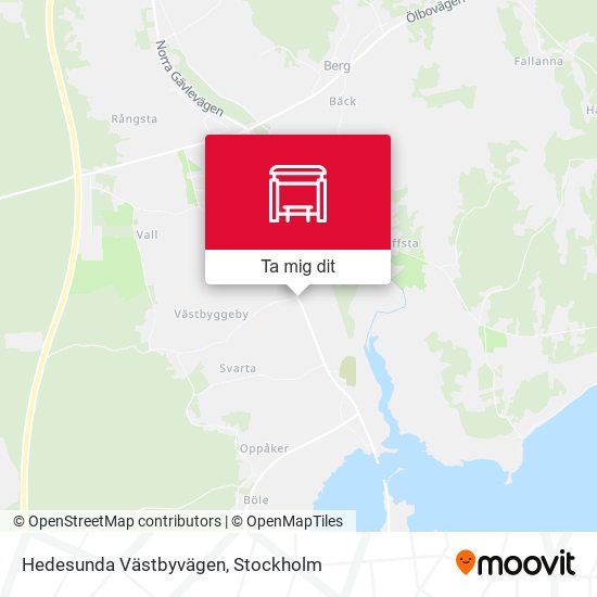 Hedesunda Västbyvägen karta