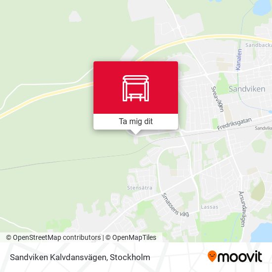 Sandviken Kalvdansvägen karta