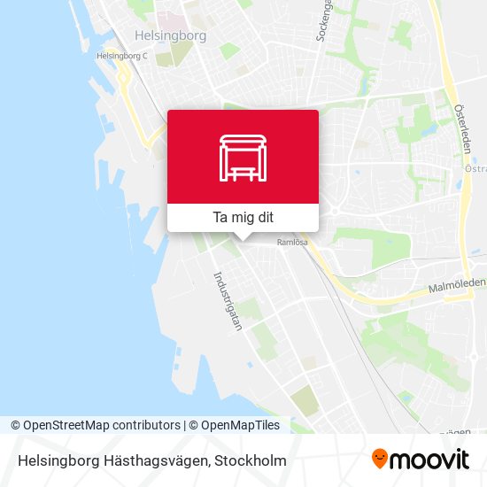 Helsingborg Hästhagsvägen karta